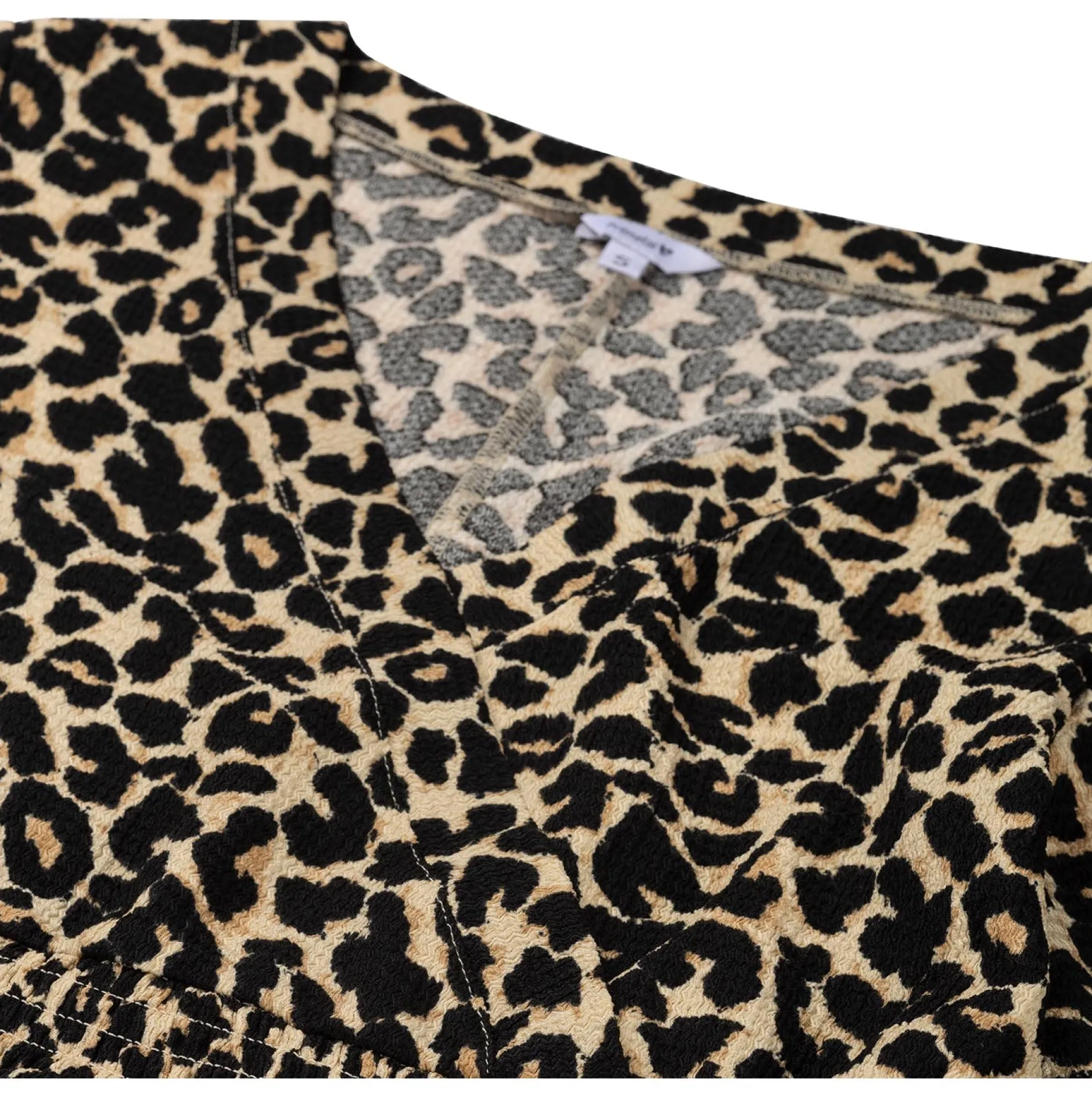 Voedingsjurken|Jurken & Rokken*Prénatal zwangerschapsjumpsuit korte mouwen panterprint bruin Light Brown Melange
