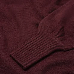 Jurken & Rokken*Prénatal zwangerschapsjurk lange mouwen effen rood Mid Red Melange