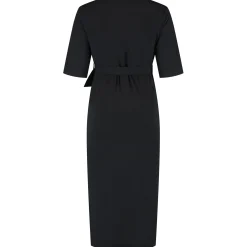 Voedingsjurken|Basics*Prénatal zwangerschapsjurk korte mouwen effen zwart Black
