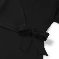 Voedingsjurken|Basics*Prénatal zwangerschapsjurk korte mouwen effen zwart Black