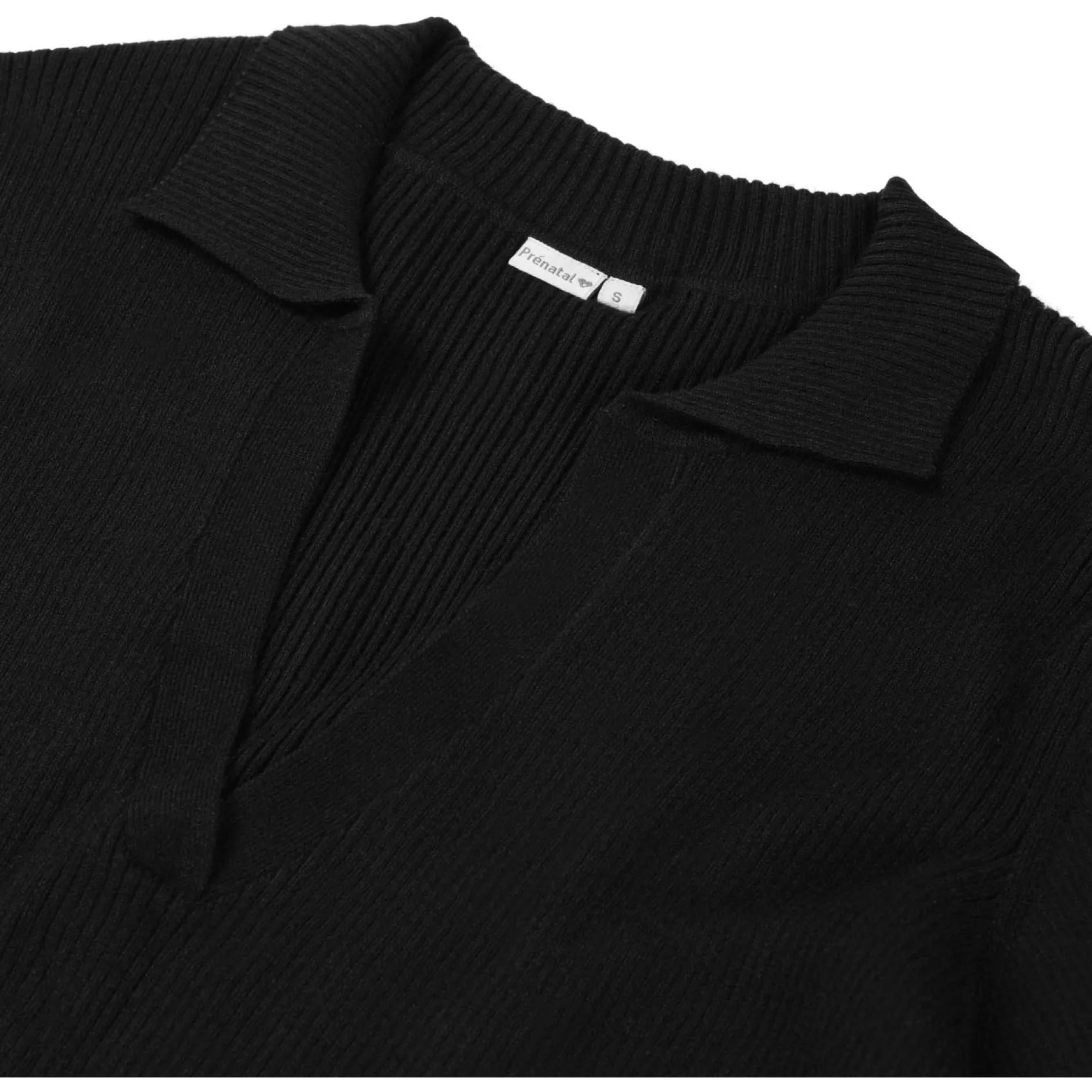 Jurken & Rokken*Prénatal zwangerschapsjurk driekwart mouwen effen zwart Black