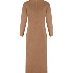 Jurken & Rokken*Prénatal zwangerschapsjurk driekwart mouwen bruin Light Brown Melange