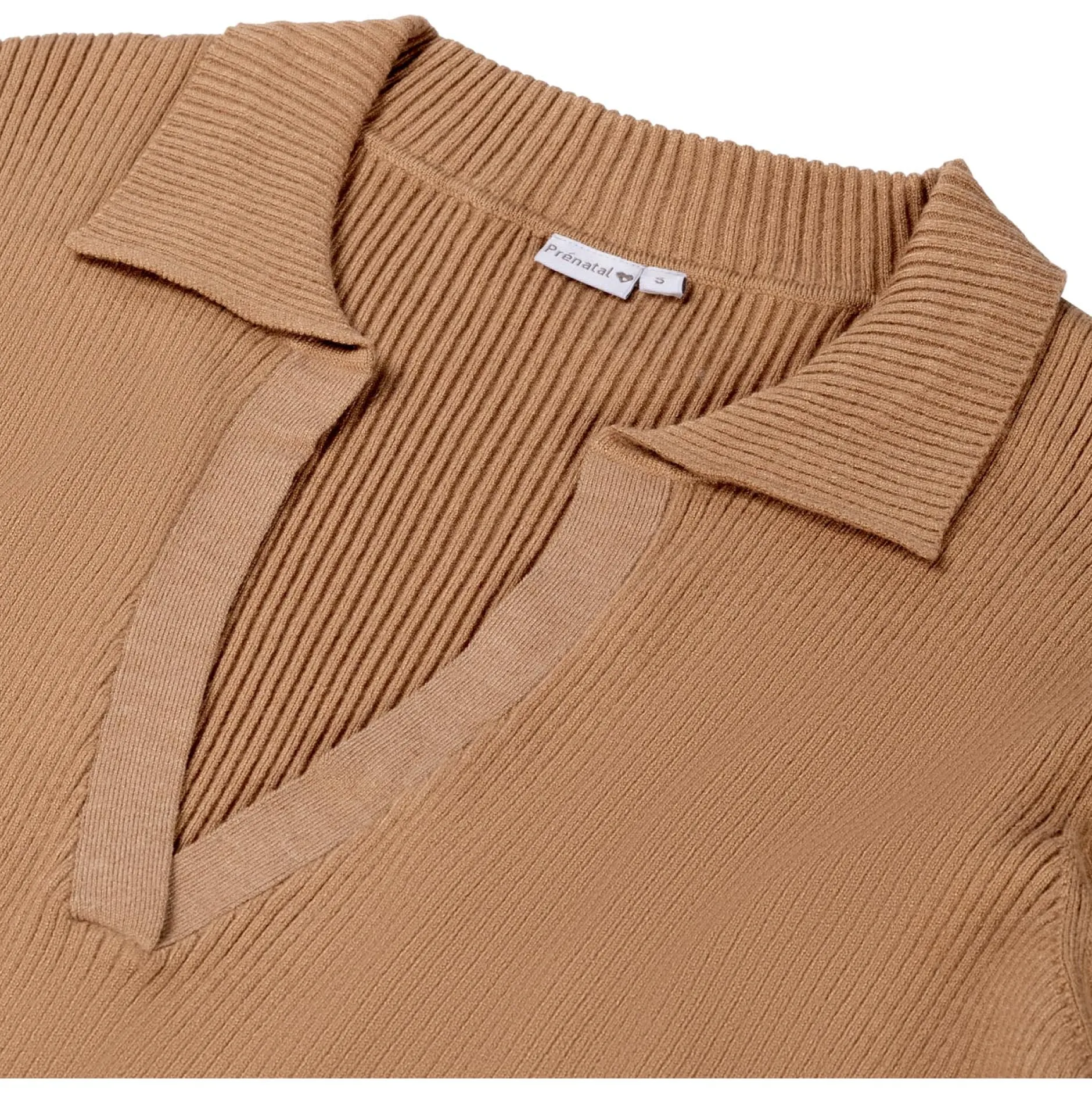 Jurken & Rokken*Prénatal zwangerschapsjurk driekwart mouwen bruin Light Brown Melange