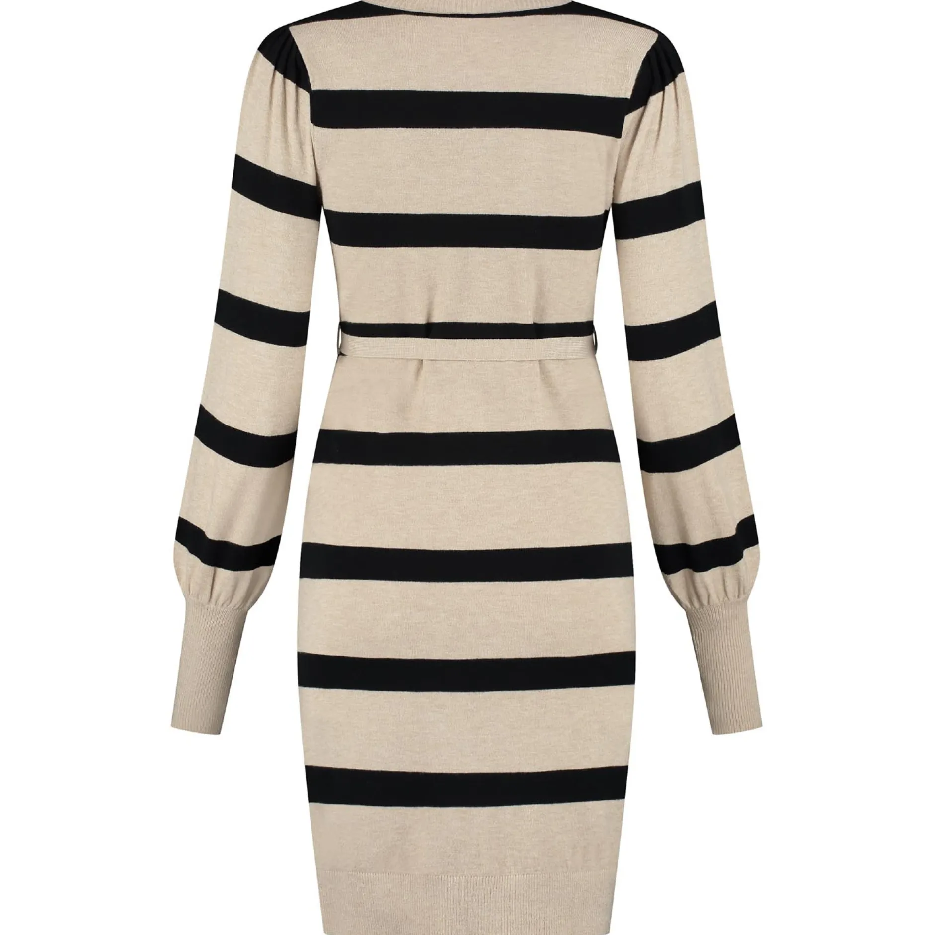 Jurken & Rokken*Prénatal zwangerschapsjurk lange mouwen strepen beige Light Brown Melange