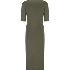 Jurken & Rokken*Prénatal zwangerschapsjurk driekwart mouwen effen groen Dark Leaf Green