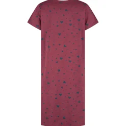Pyjama's*Prénatal zwangerschapsnachtjapon korte mouwen hartjes rood Dark Redshade