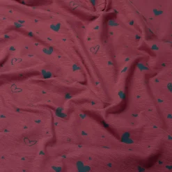 Pyjama's*Prénatal zwangerschapsnachtjapon korte mouwen hartjes rood Dark Redshade