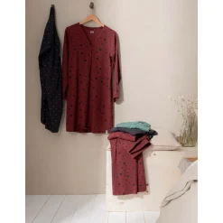 Pyjama's*Prénatal zwangerschapsnachtjapon lange mouwen all over print grijs Darkgrey