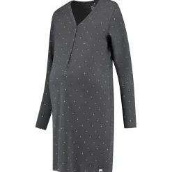 Pyjama's*Prénatal zwangerschapspyjama lange mouwen all over print grijs Darkgrey