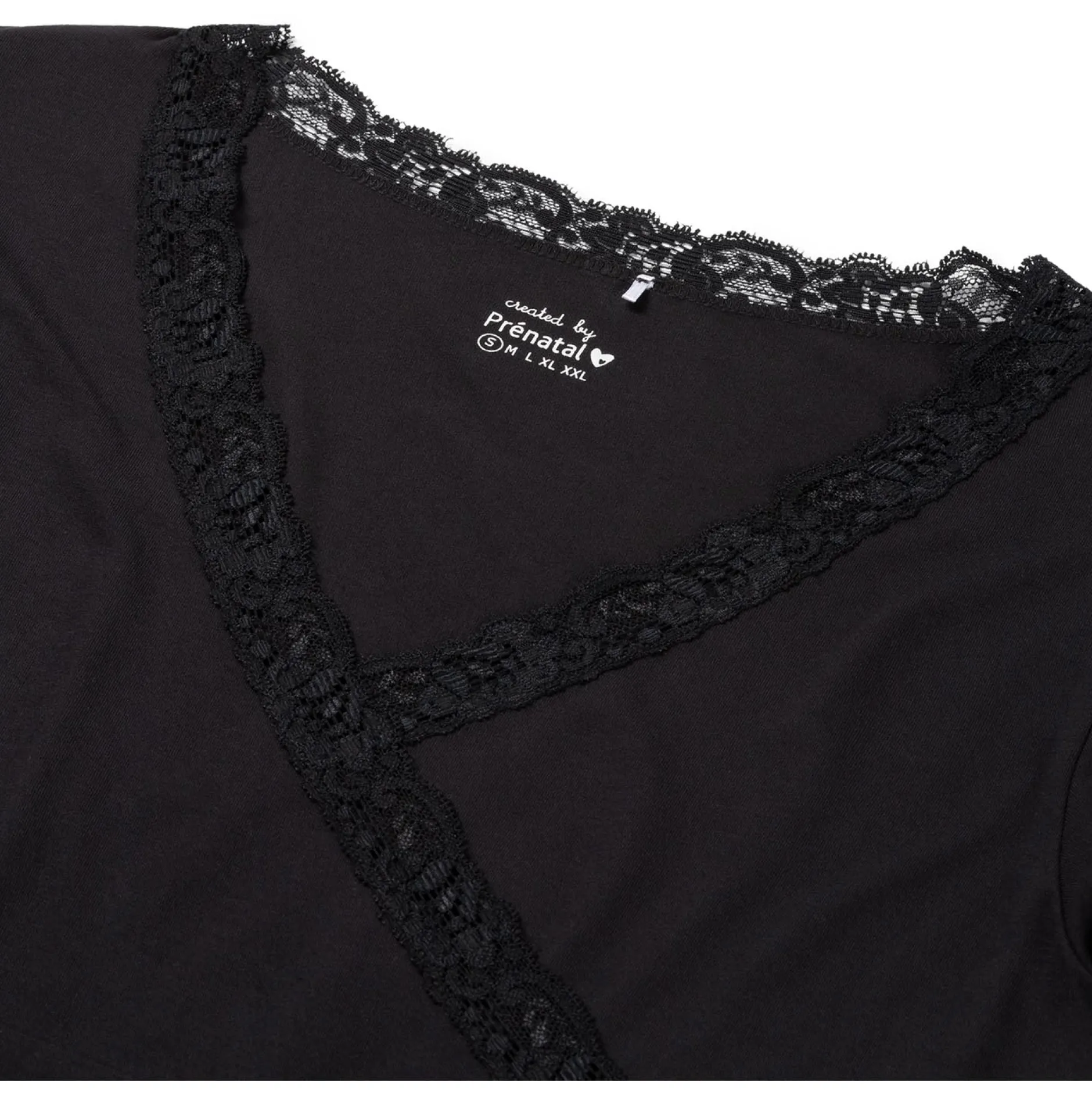 Pyjama's*Prénatal zwangerschapspyjama lange mouwen all over print zwart Black
