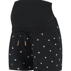 Pyjama's*Prénatal zwangerschapspyjama short kort hartjes zwart Black