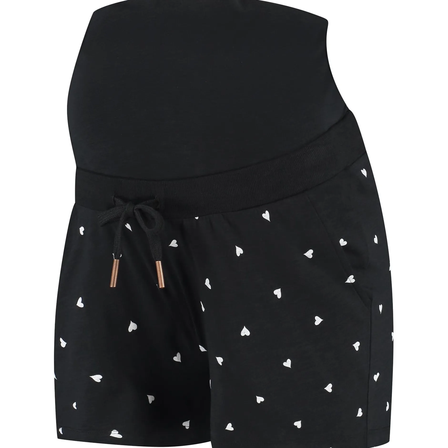 Pyjama's*Prénatal zwangerschapspyjama short kort hartjes zwart Black