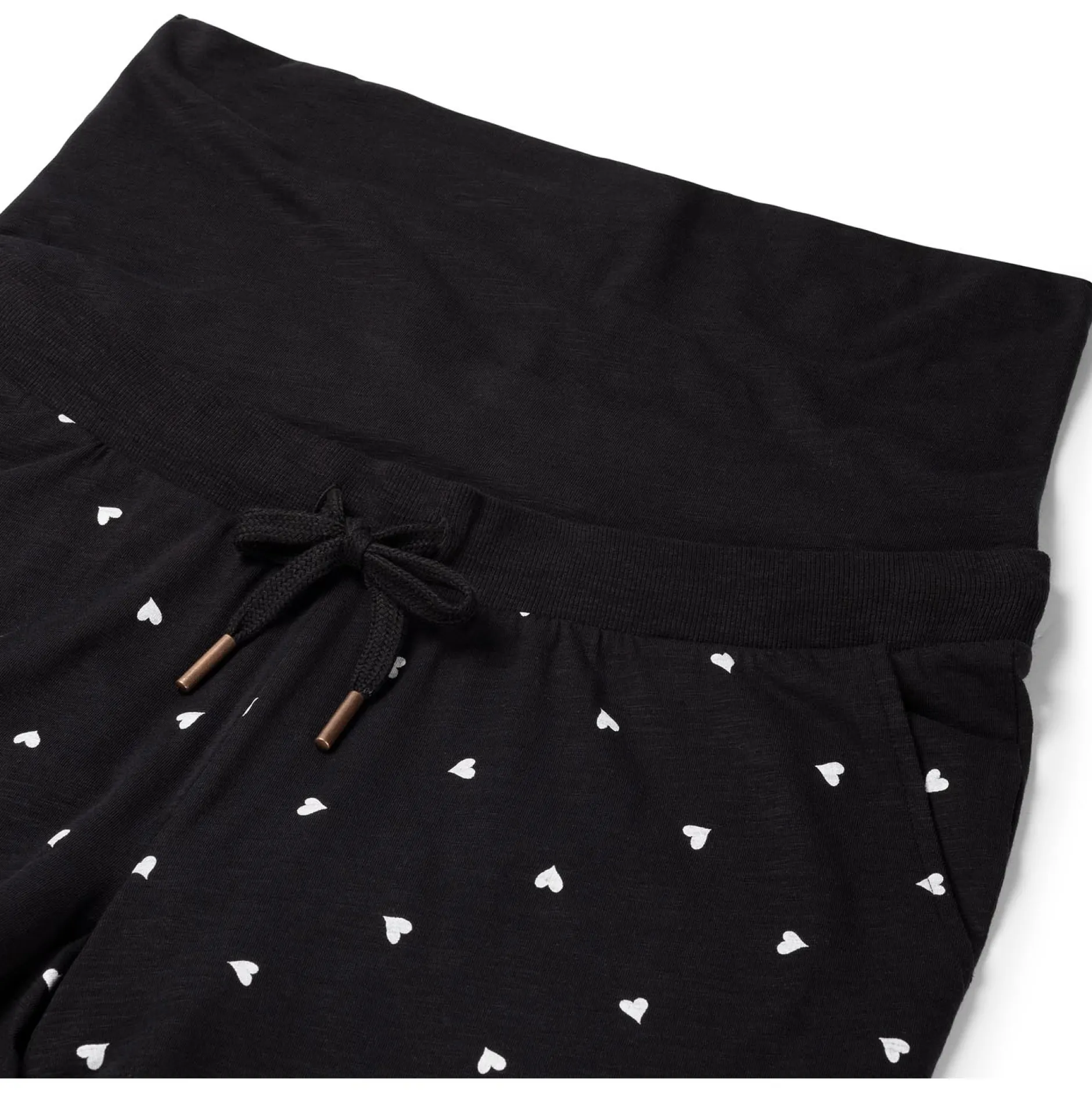 Pyjama's*Prénatal zwangerschapspyjama short kort hartjes zwart Black
