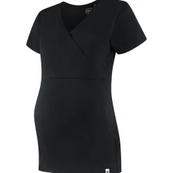 Pyjama's*Prénatal zwangerschapspyjama T-shirt korte mouwen effen zwart Black