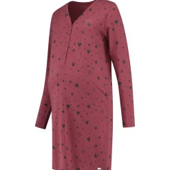 Pyjama's*Prénatal zwangerschapspyjama lange mouwen all over print rood Dark Redshade