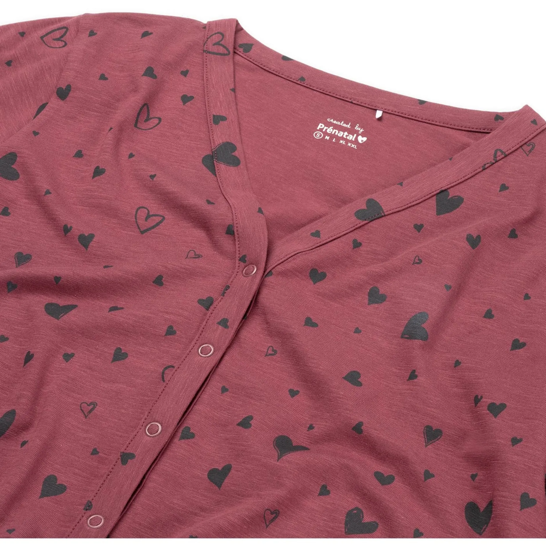 Pyjama's*Prénatal zwangerschapspyjama lange mouwen all over print rood Dark Redshade