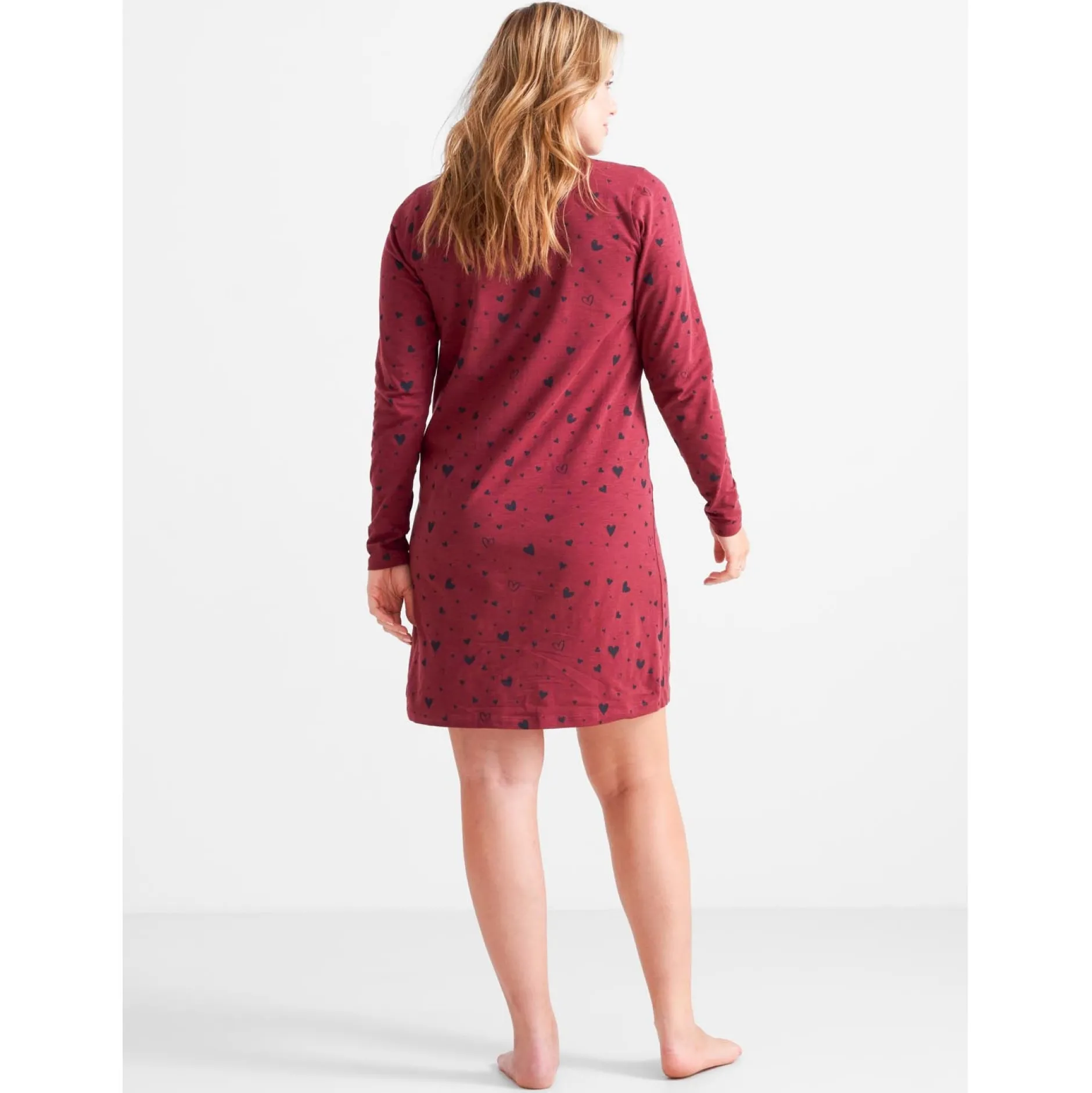 Pyjama's*Prénatal zwangerschapspyjama lange mouwen all over print rood Dark Redshade