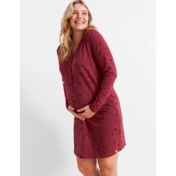 Pyjama's*Prénatal zwangerschapspyjama lange mouwen all over print rood Dark Redshade