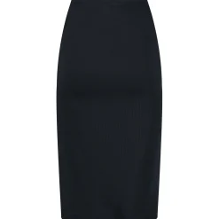 Basics|Jurken & Rokken*Prénatal zwangerschapsrok rib knielengte effen zwart Black