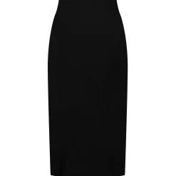 Basics|Jurken & Rokken*Prénatal zwangerschapsrok rib knielengte effen zwart Black