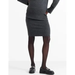 Jurken & Rokken*Prénatal zwangerschapsrok kort effen grijs Dark Graphite Melang