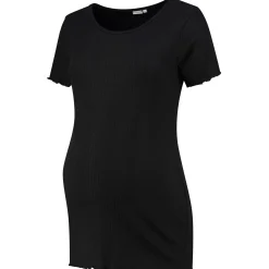 Basics|Shirts & Tops*Prénatal zwangerschapsshirt korte mouwen effen zwart Black