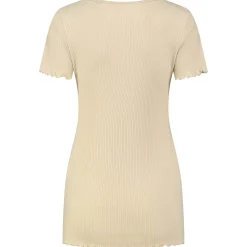 Basics|Shirts & Tops*Prénatal zwangerschapsshirt korte mouwen effen beige Almond