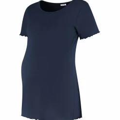 Basics|Shirts & Tops*Prénatal zwangerschapsshirt korte mouwen effen blauw Dark Navy Blue
