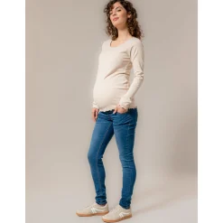 Basics|Shirts & Tops*Prénatal zwangerschapsshirt lange mouwen effen beige Almond