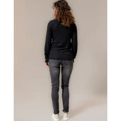 Basics|Shirts & Tops*Prénatal zwangerschapsshirt lange mouwen effen zwart Black