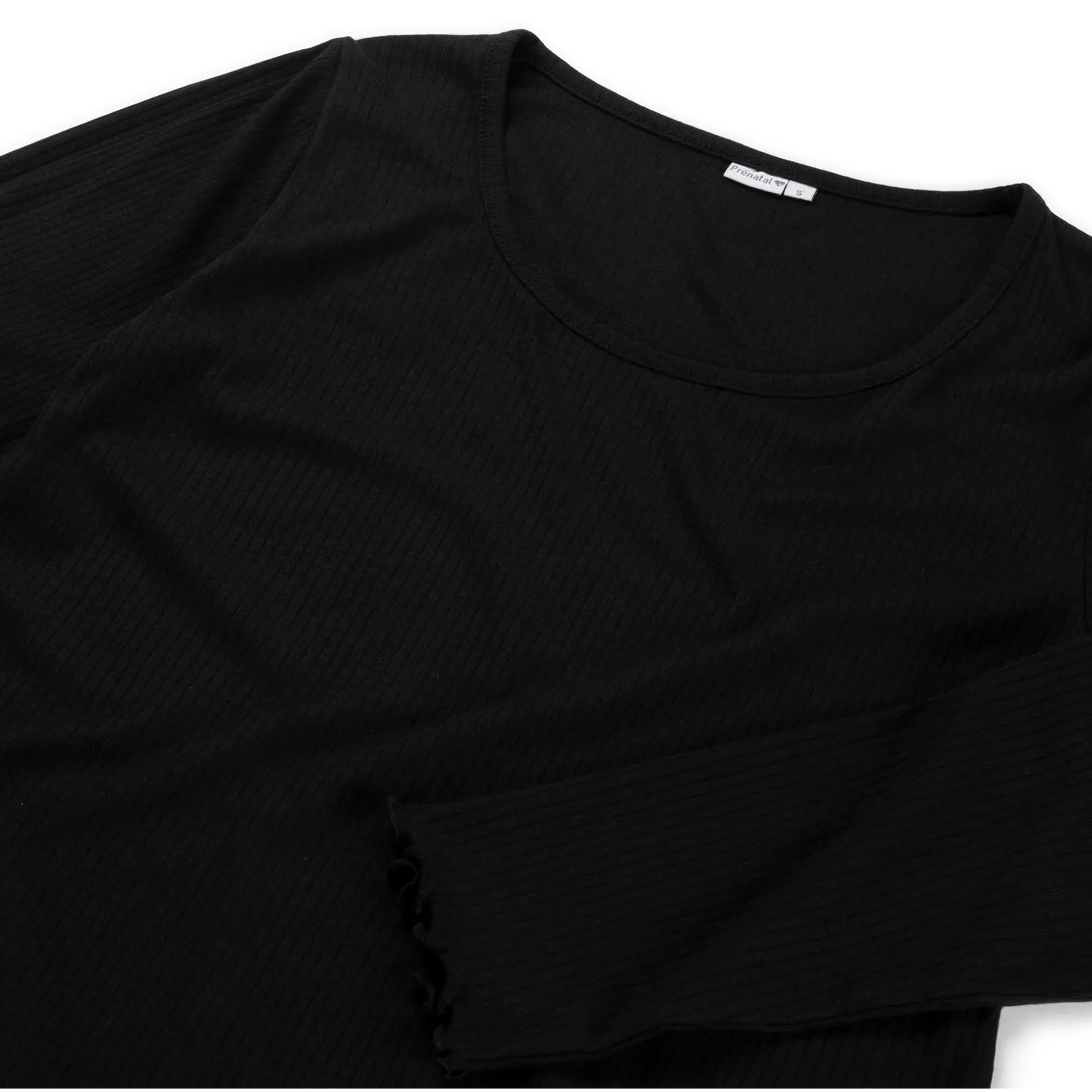 Basics|Shirts & Tops*Prénatal zwangerschapsshirt lange mouwen effen zwart Black