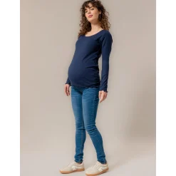 Basics|Shirts & Tops*Prénatal zwangerschapsshirt lange mouwen effen blauw Midnight Blue