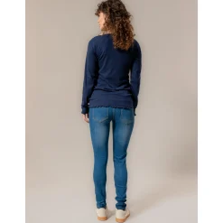 Basics|Shirts & Tops*Prénatal zwangerschapsshirt lange mouwen effen blauw Midnight Blue
