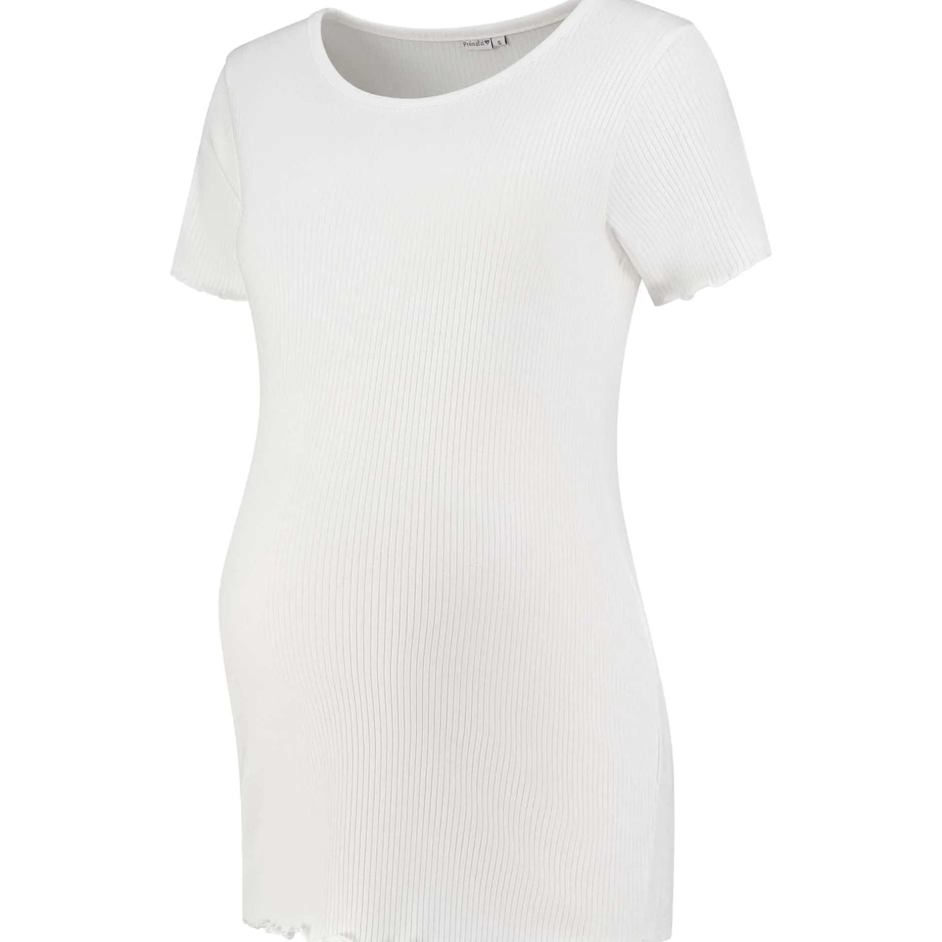 Basics|Shirts & Tops*Prénatal zwangerschapsshirt korte mouwen effen beige Ecru