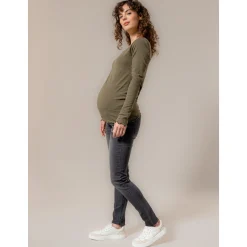 Basics|Shirts & Tops*Prénatal zwangerschapsshirt lange mouwen effen groen Forestgreen