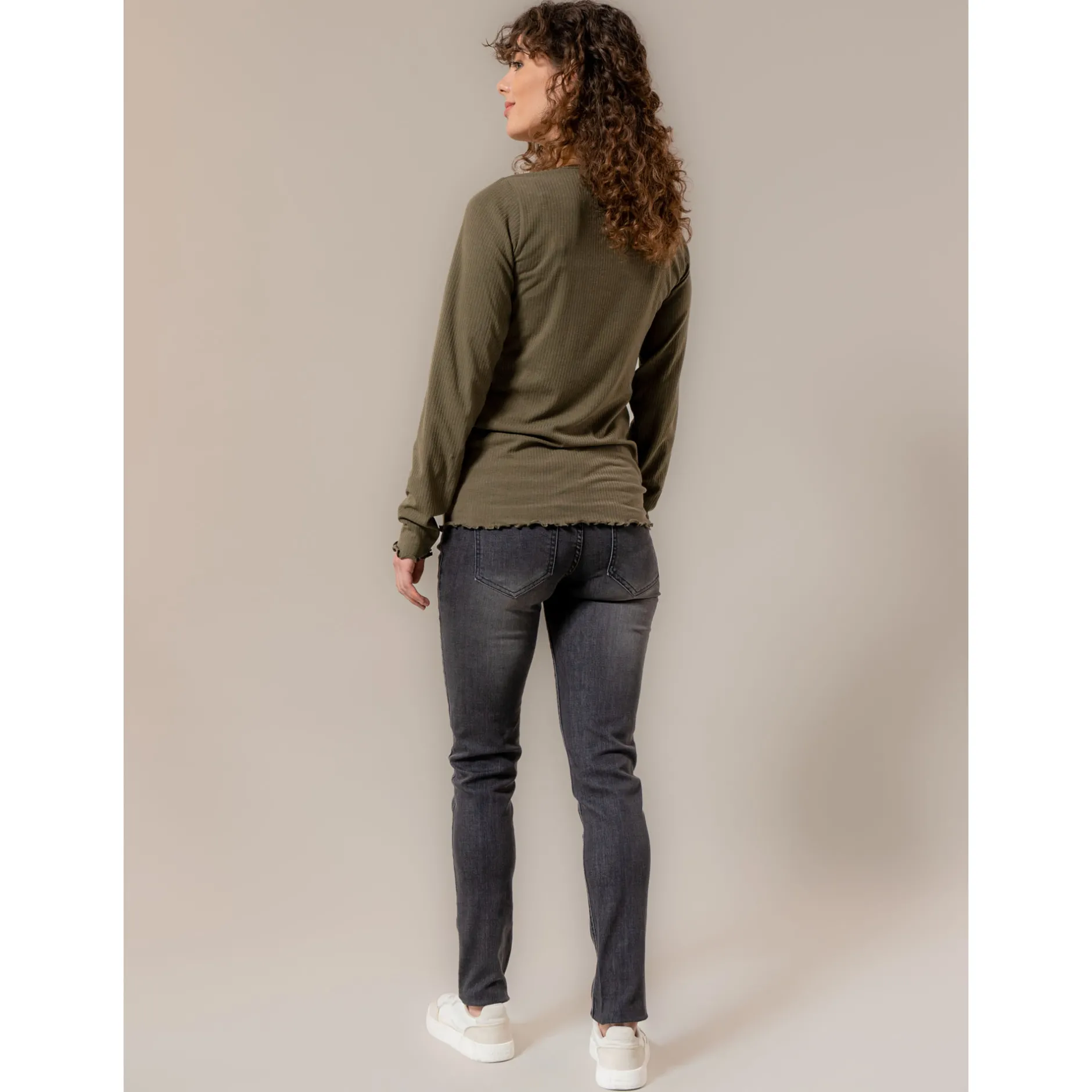 Basics|Shirts & Tops*Prénatal zwangerschapsshirt lange mouwen effen groen Forestgreen