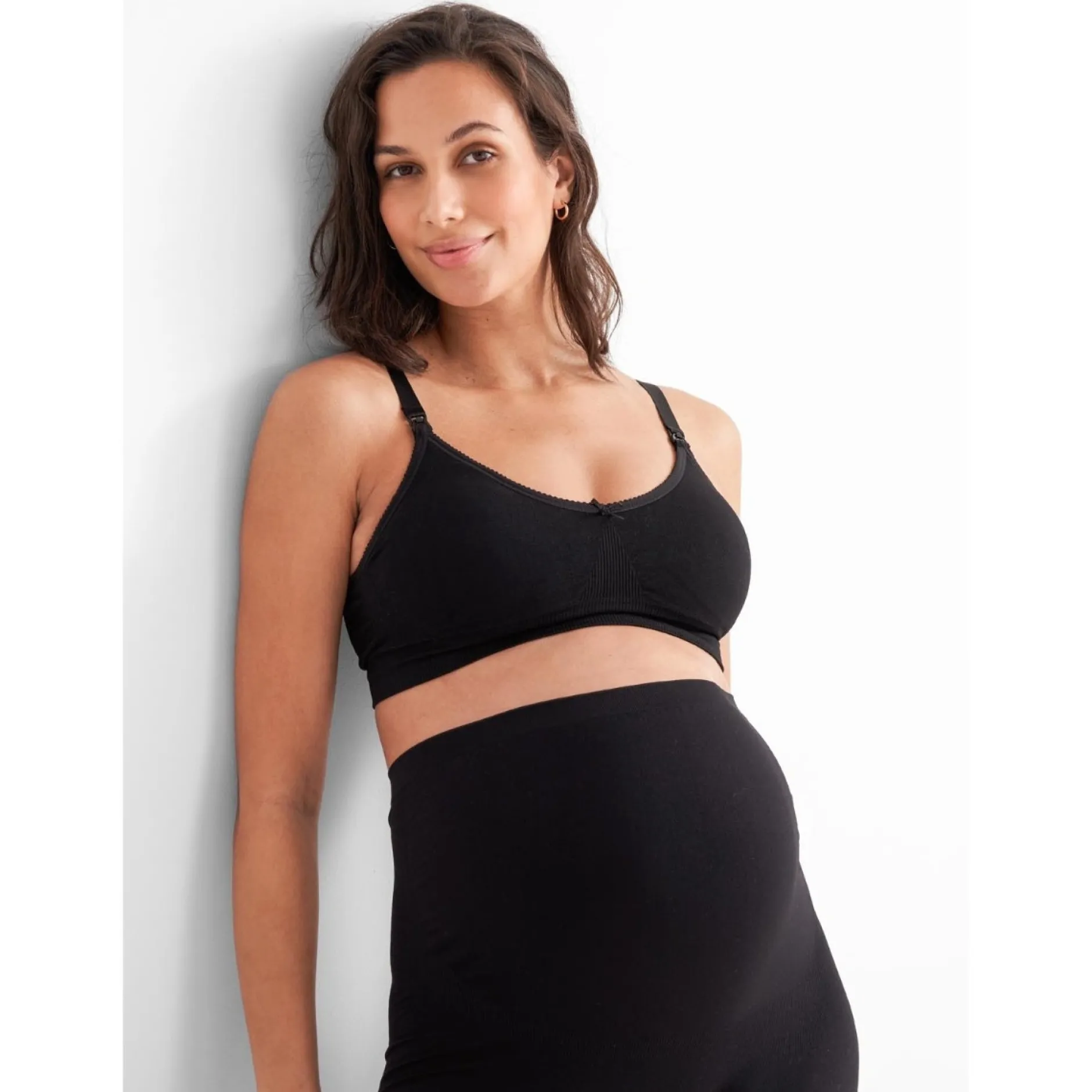 Slips*Prénatal zwangerschapsshort seamless lang zwart Black