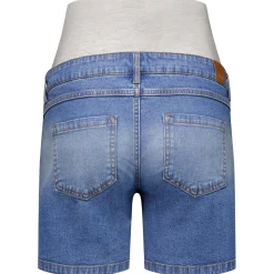 Basics|Broeken*Prénatal zwangerschapsshort kort  blauw Mid Blue Denim