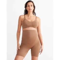 Slips*Prénatal zwangerschapsshort seamless lang effen bruin Taupebrown