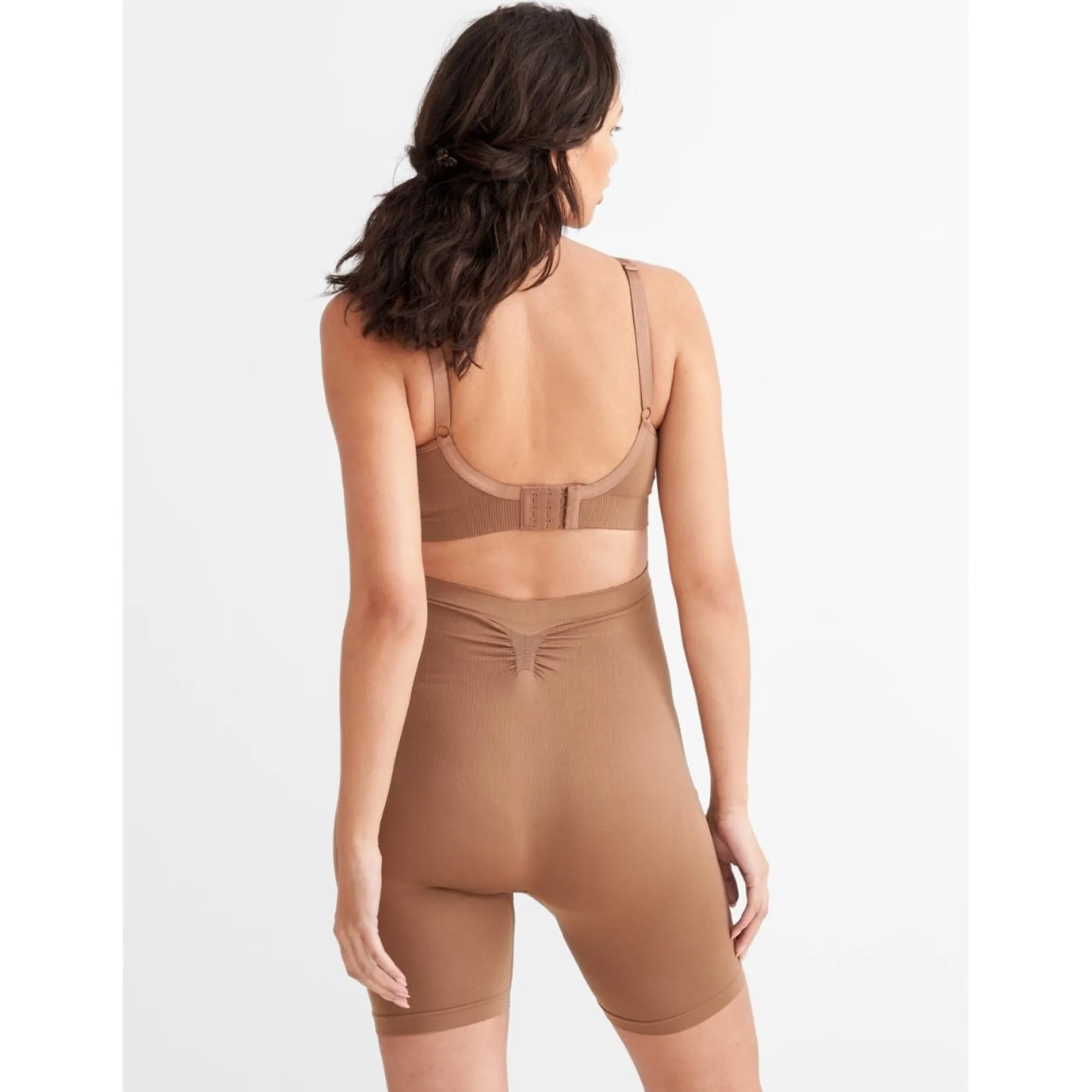 Slips*Prénatal zwangerschapsshort seamless lang effen bruin Taupebrown