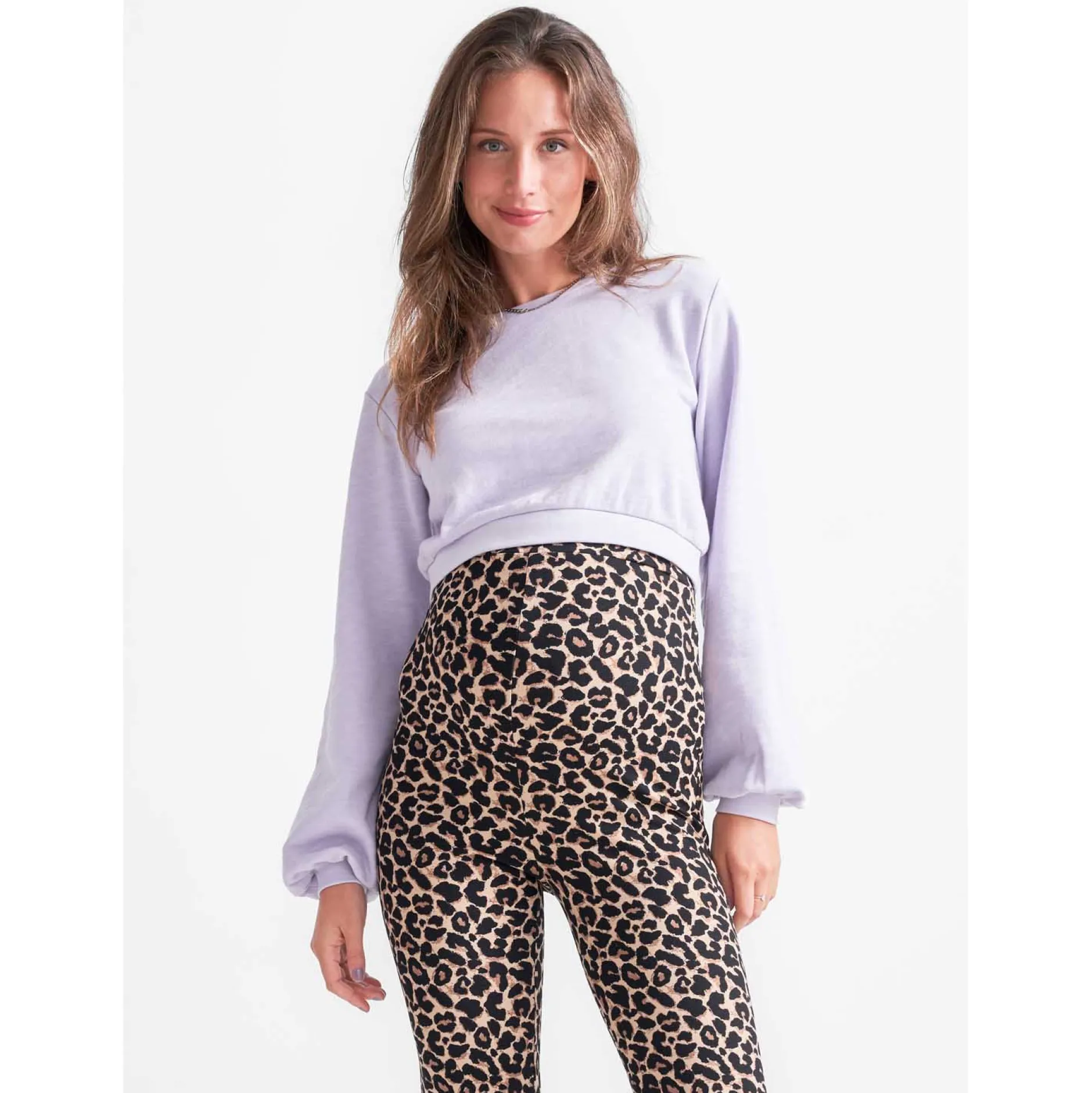 Truien & Vesten*Prénatal zwangerschapssweater lange mouwen effen paars Light Purple