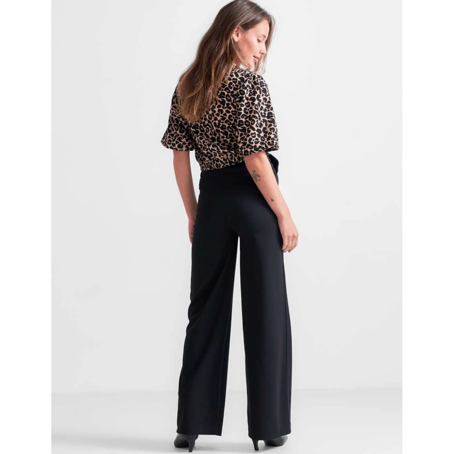 Shirts & Tops*Prénatal zwangerschapstop korte mouwen panterprint bruin Bisquit