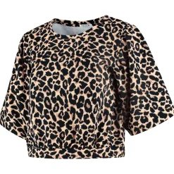 Shirts & Tops*Prénatal zwangerschapstop korte mouwen panterprint bruin Bisquit