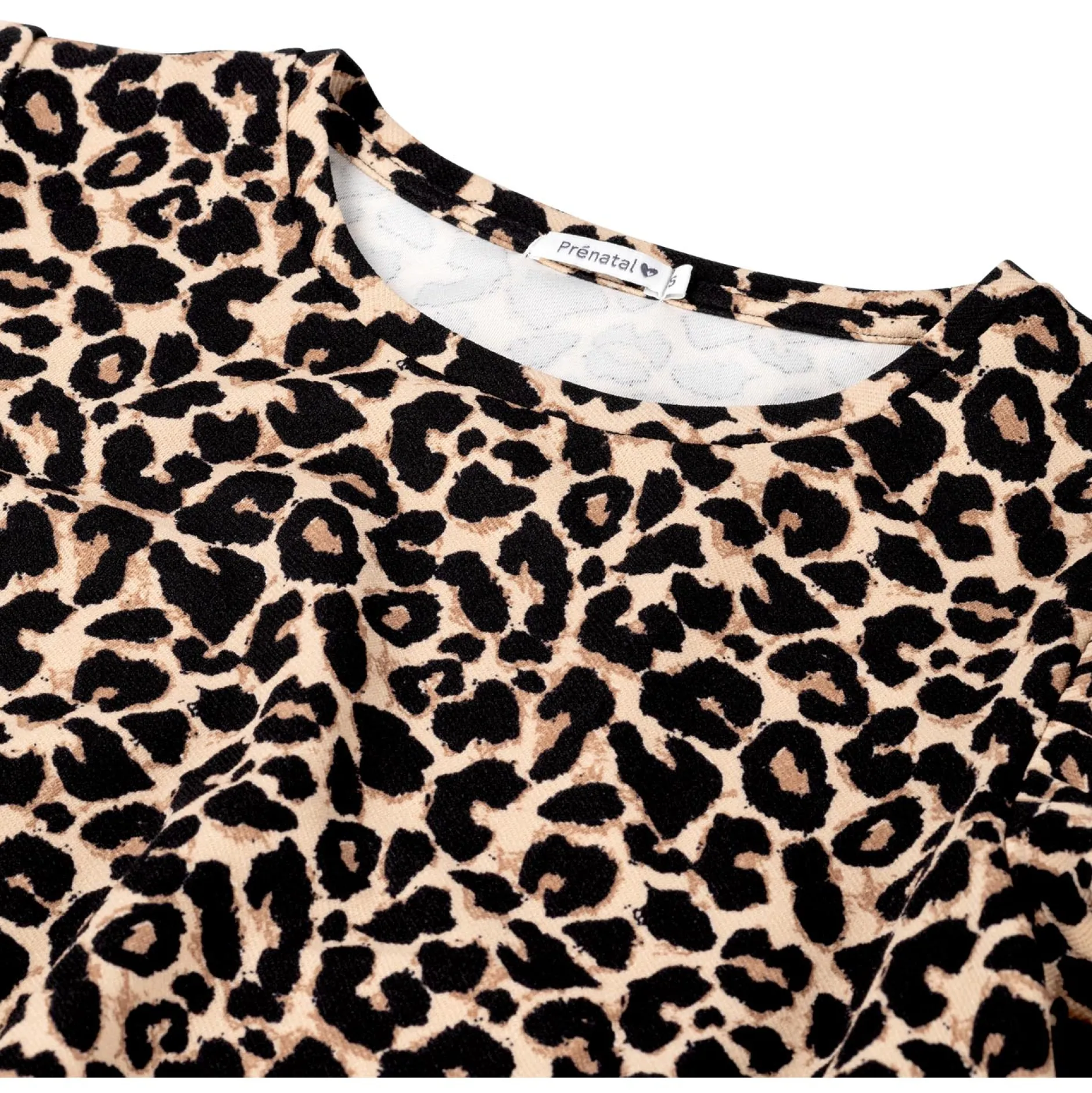 Shirts & Tops*Prénatal zwangerschapstop korte mouwen panterprint bruin Bisquit