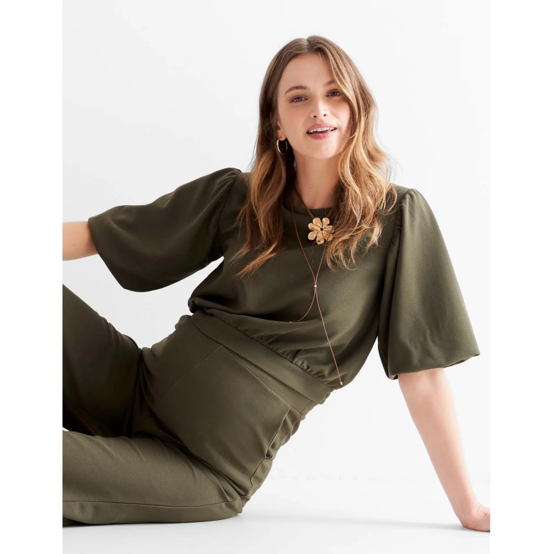Shirts & Tops*Prénatal zwangerschapstop korte mouwen effen groen Dark Leaf Green