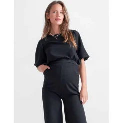 Shirts & Tops*Prénatal zwangerschapstop korte mouwen effen zwart Black