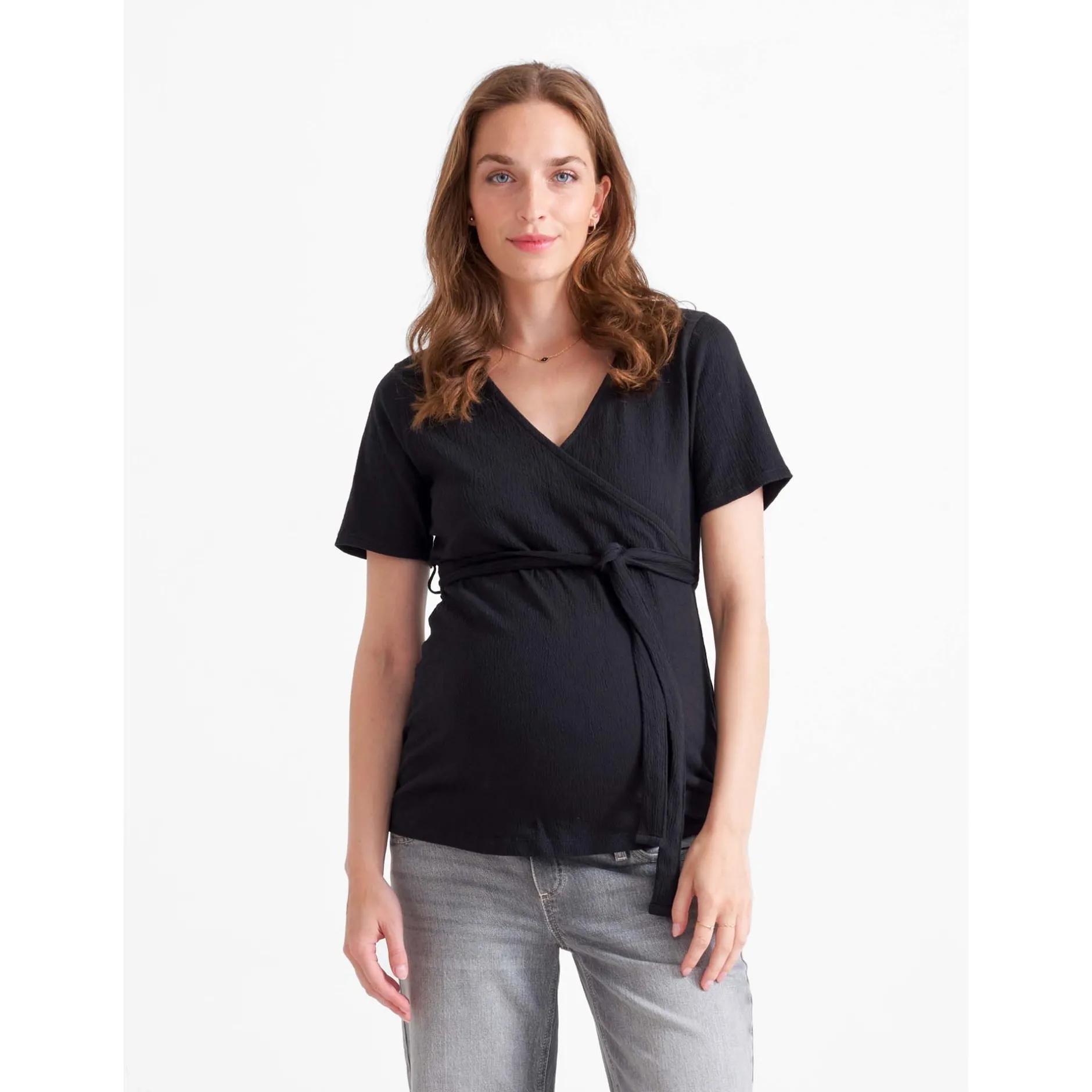 Shirts & Tops*Prénatal zwangerschapstop korte mouwen effen zwart Black