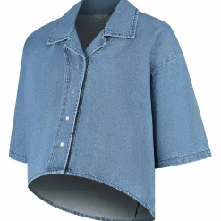 Shirts & Tops*Prénatal zwangerschapstop driekwart mouwen effen blauw Light Blue Denim
