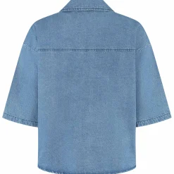 Shirts & Tops*Prénatal zwangerschapstop driekwart mouwen effen blauw Light Blue Denim