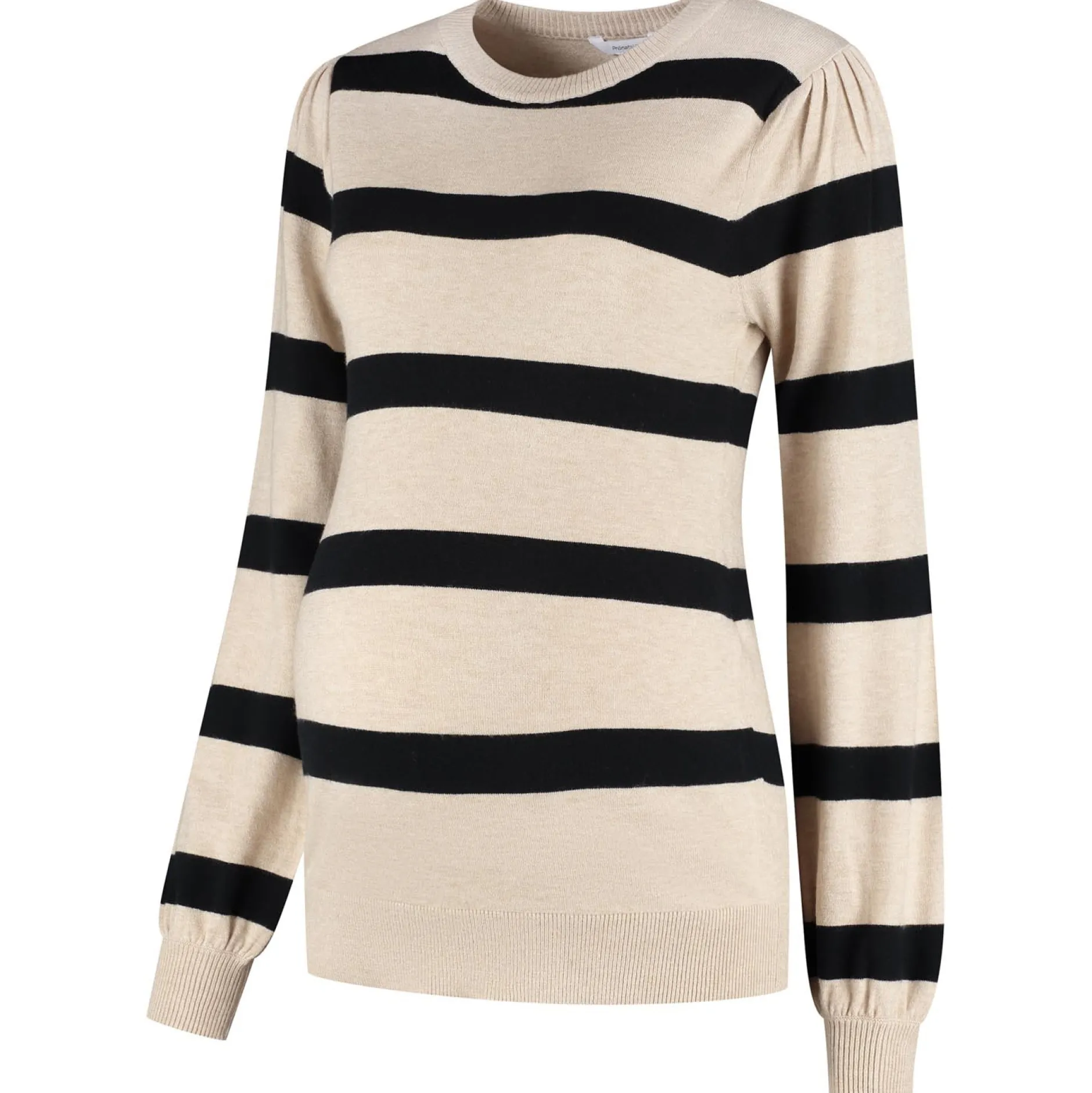 Truien & Vesten*Prénatal zwangerschapstrui lange mouwen strepen beige Light Brown Melange